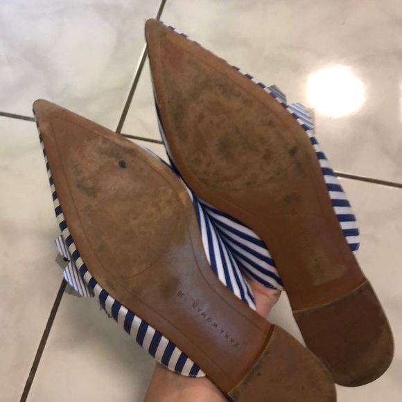 Zara white blue striped embroidered mules - Picture 5 of 7